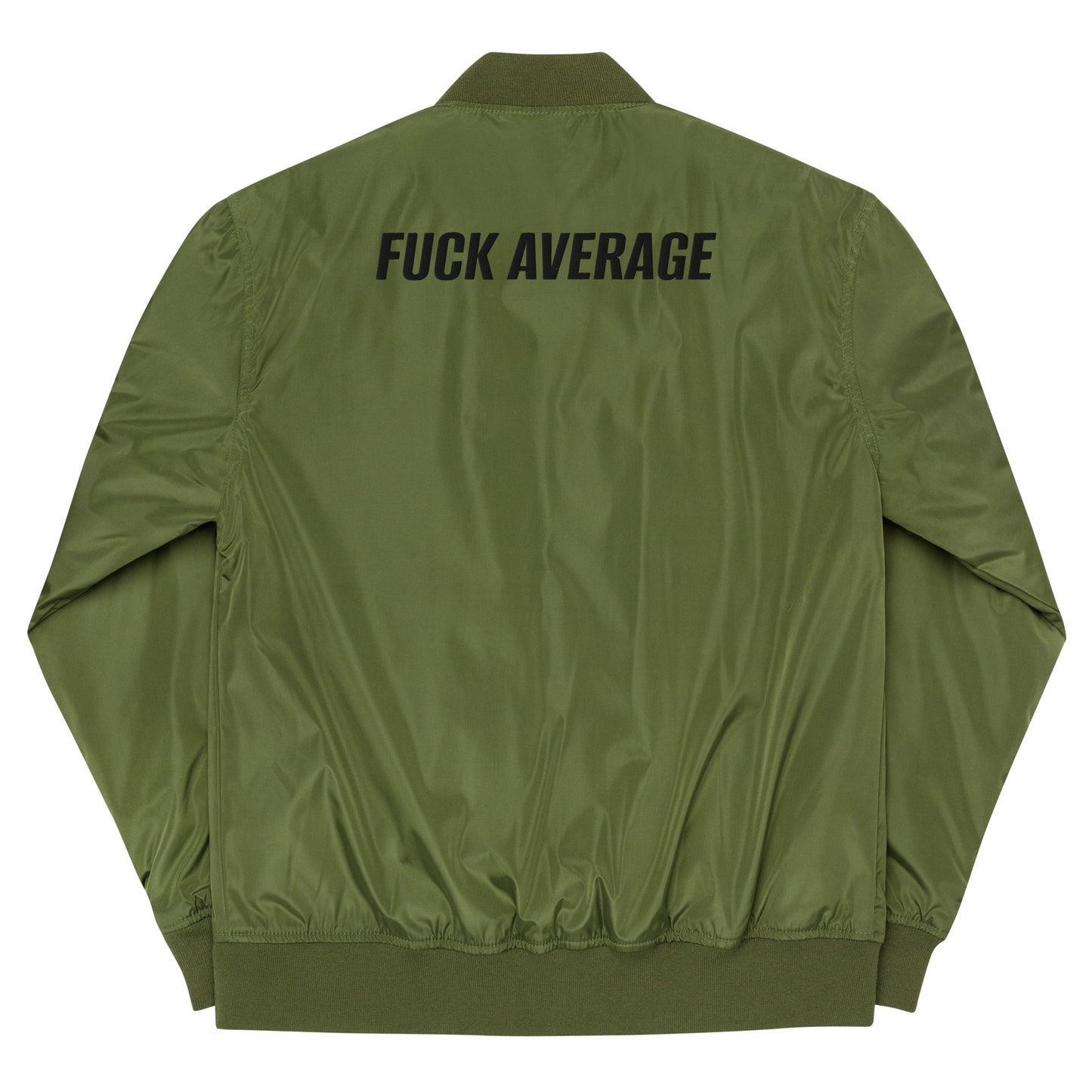 "Fuck Average" Premium Boss Bomber Jacket (Embroidered) - Adrenaline Offroad Outfitters