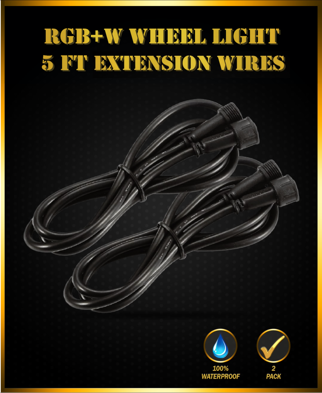 Wheel Lights 5 FT Extension Wires (2 Pack)