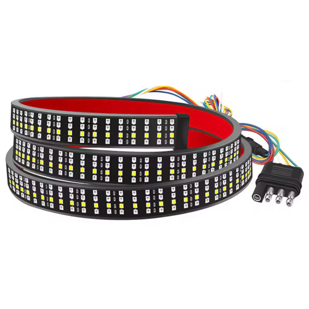 LED strip light with connectors on a white background