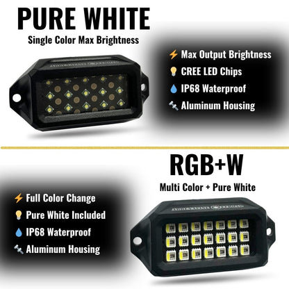 Premium Rock Lights (RGB+W & Pure White)