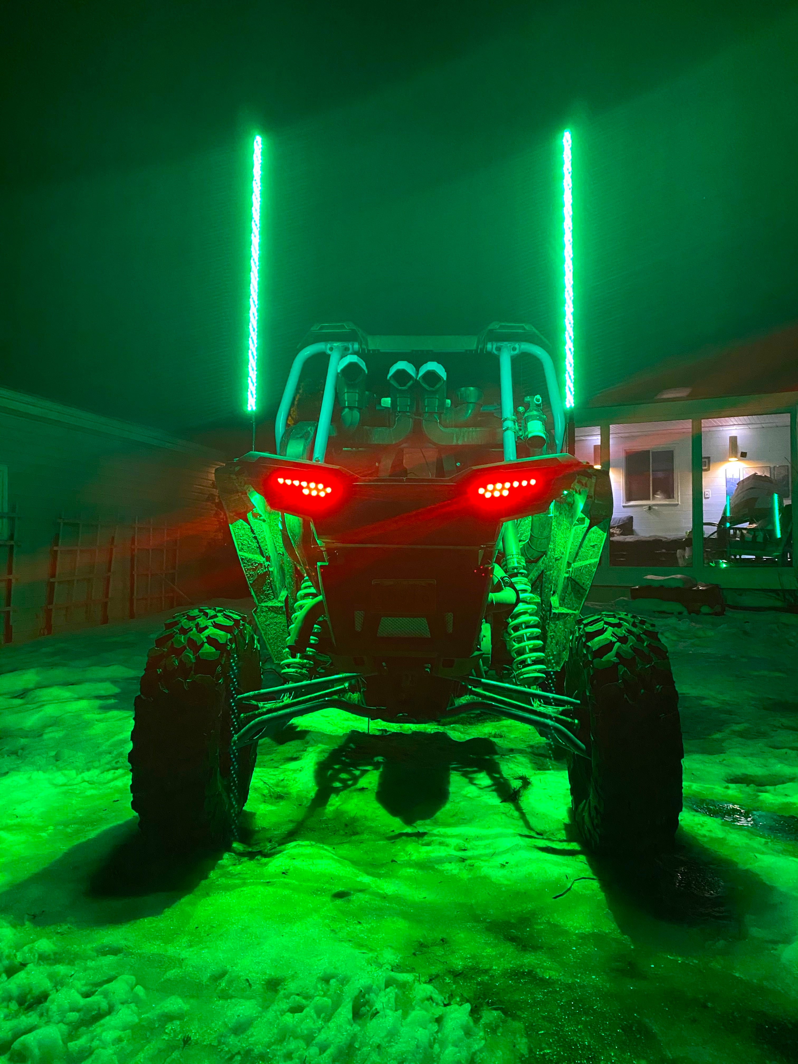 2x4 RGB Dream Color LED Pods - Multicolor Chase & Strobe Lights, 200W, Bluetooth App Control, IP68, Offroad