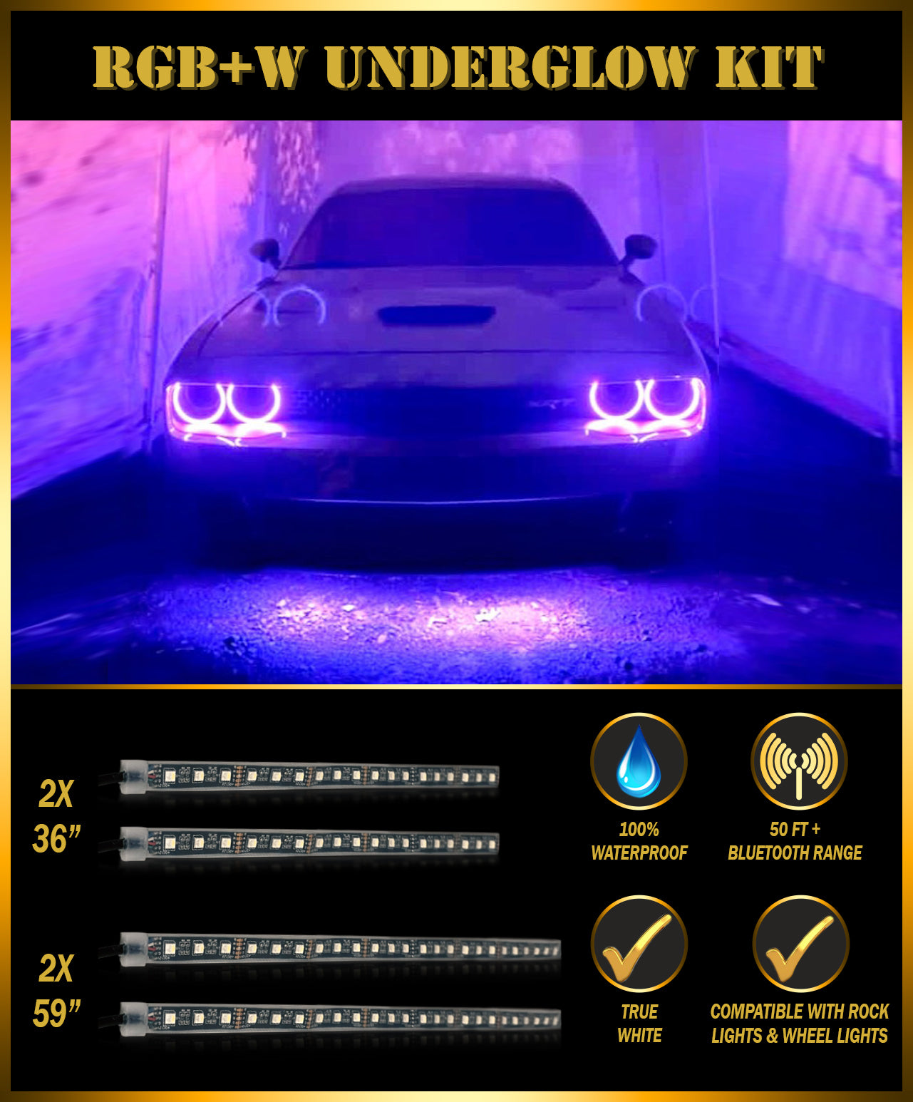 Premium UNDERGLOW Strip Lighting Kit