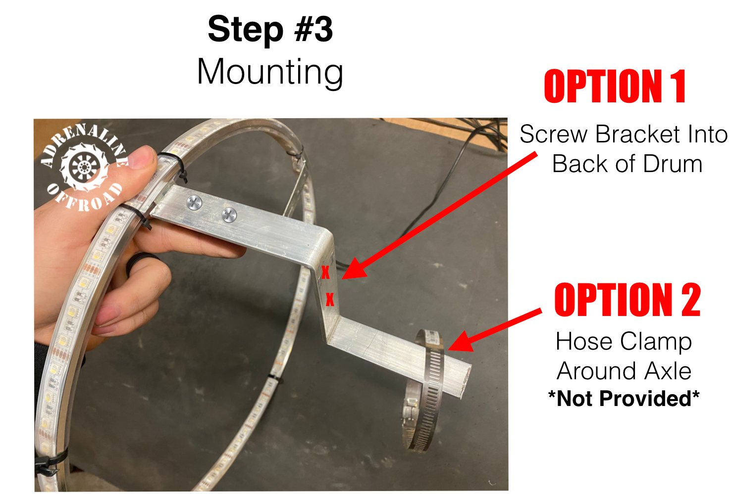 Drum Brake Mounting Kit (Wheel Lights) - Adrenaline Offroad Outfitters