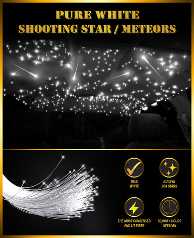 Pure White Shooting Star / Meteor Kit (204 Stars) - Adrenaline Offroad Outfitters