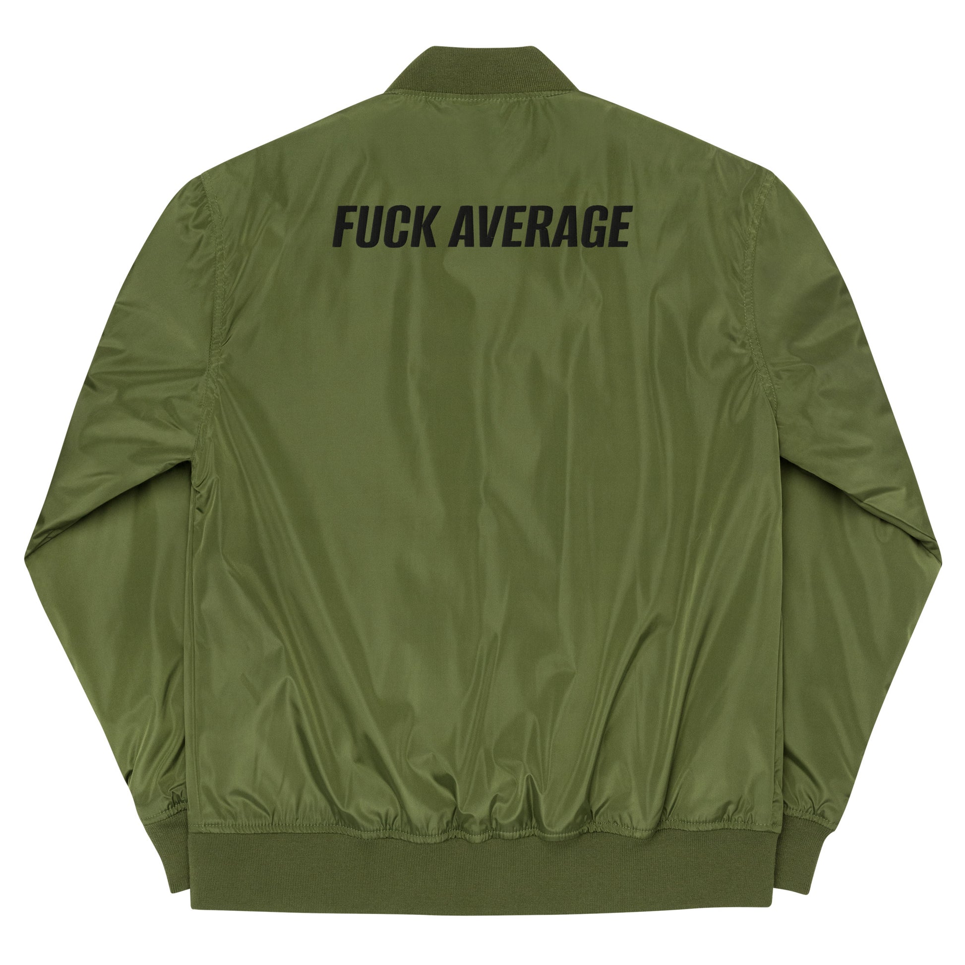 "Fuck Average" Premium Boss Bomber Jacket (Embroidered) - Adrenaline Offroad Outfitters