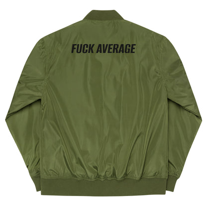 "Fuck Average" Premium Boss Bomber Jacket (Embroidered) - Adrenaline Offroad Outfitters